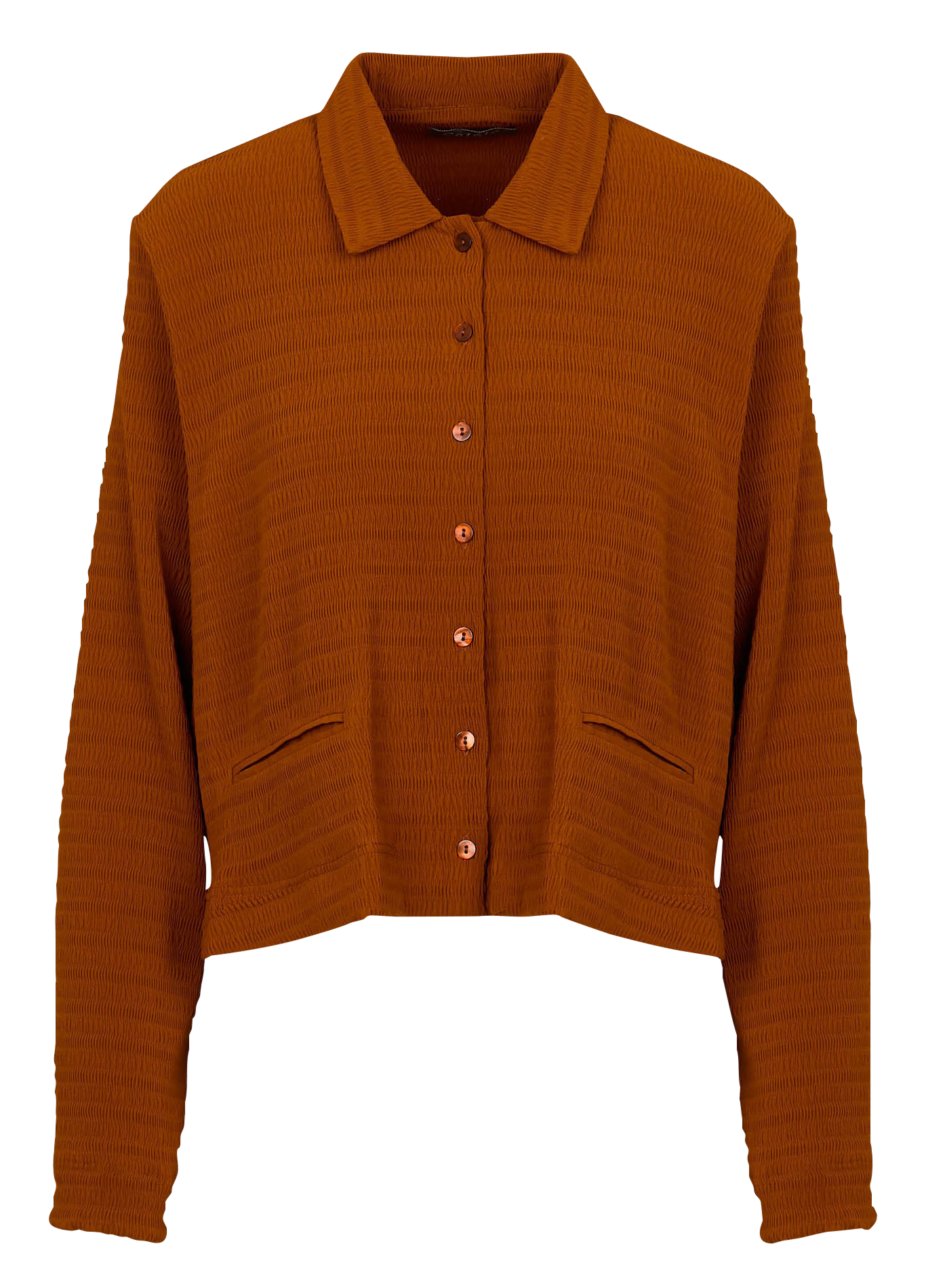 Chemise courte carrée | Marron