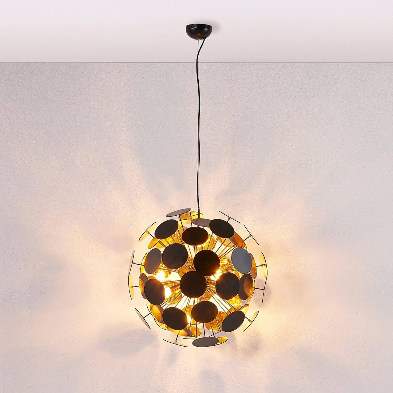 Lindby Pendelleuchte Kinan (Modern) in Schwarz (5 flammig, E14) - Deckenlampe Esstischlampe Hängelampe Hängeleuchte Wohnzimmerleuchte