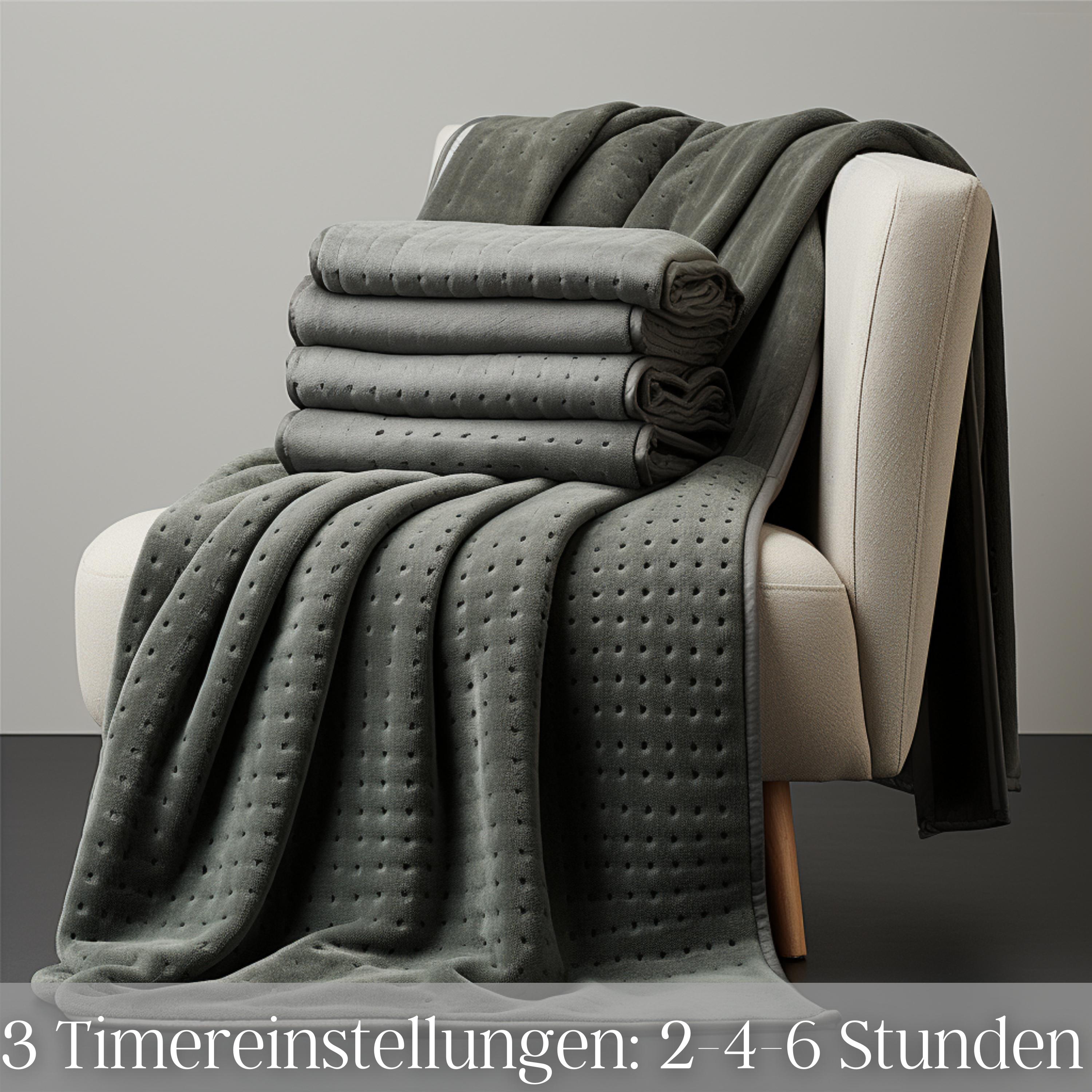 Steinborg Heizdecke mit Timer 150x80cm 6 Temperaturstufen 100W
