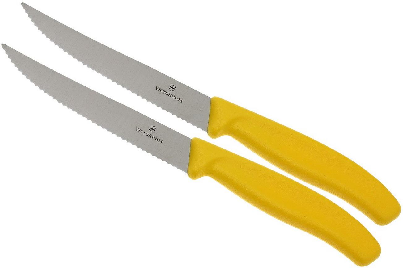 Victorinox SwissClassic pizza-/steakmes geel, set van 2, 6.7936.12L8B