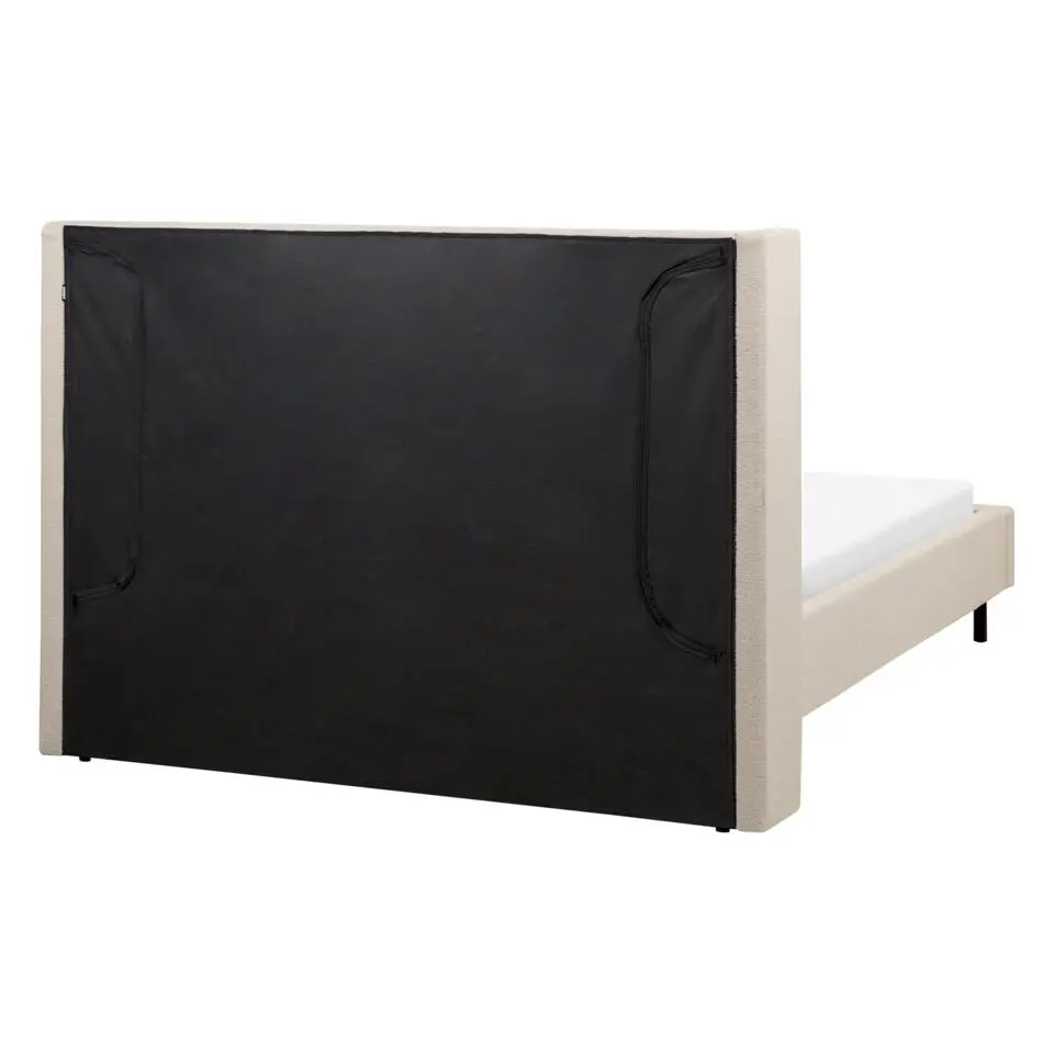 VILETTE - Tweepersoonsbed - Beige - 140 x 200 cm - Bouclé