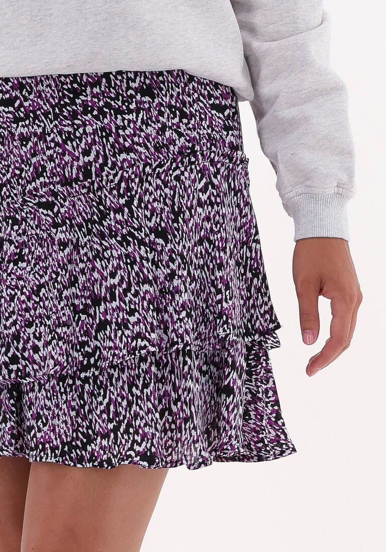 ALIX THE LABEL paarse alix the label minirok ladies woven abstract viscose skirt