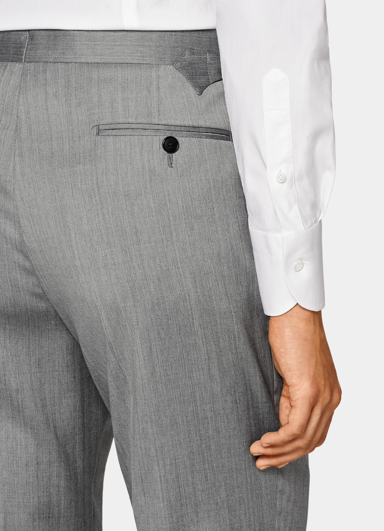 Costume Havana coupe Tailored gris moyen à chevrons