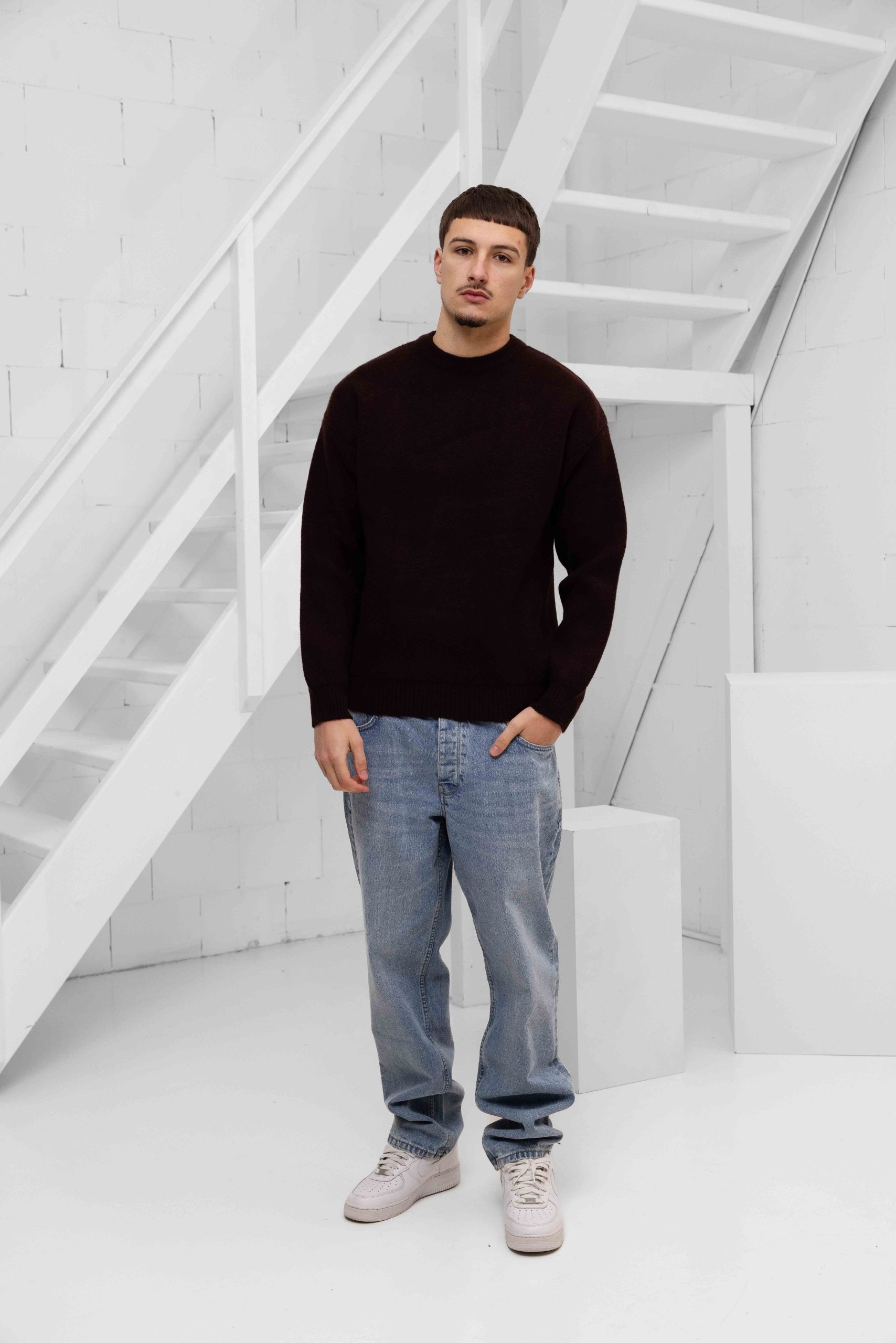 Croyez Gallery Knit Sweater Heren Donkerrood