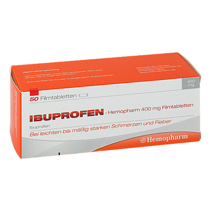Ibuprofen Hemopharm 400 mg Filmtabletten, 50 St