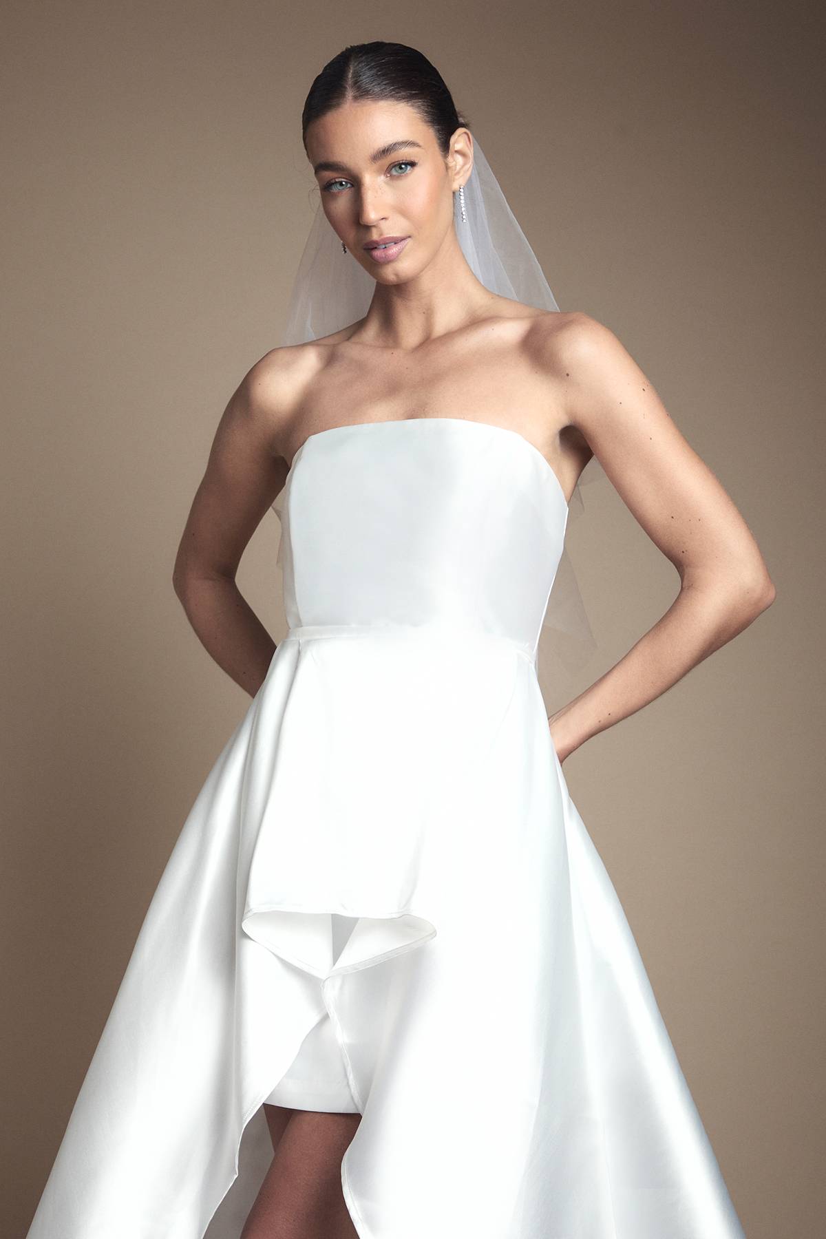 Coast Robe de Mariée Bandeau Twill Mini Avec Surajupe Complète