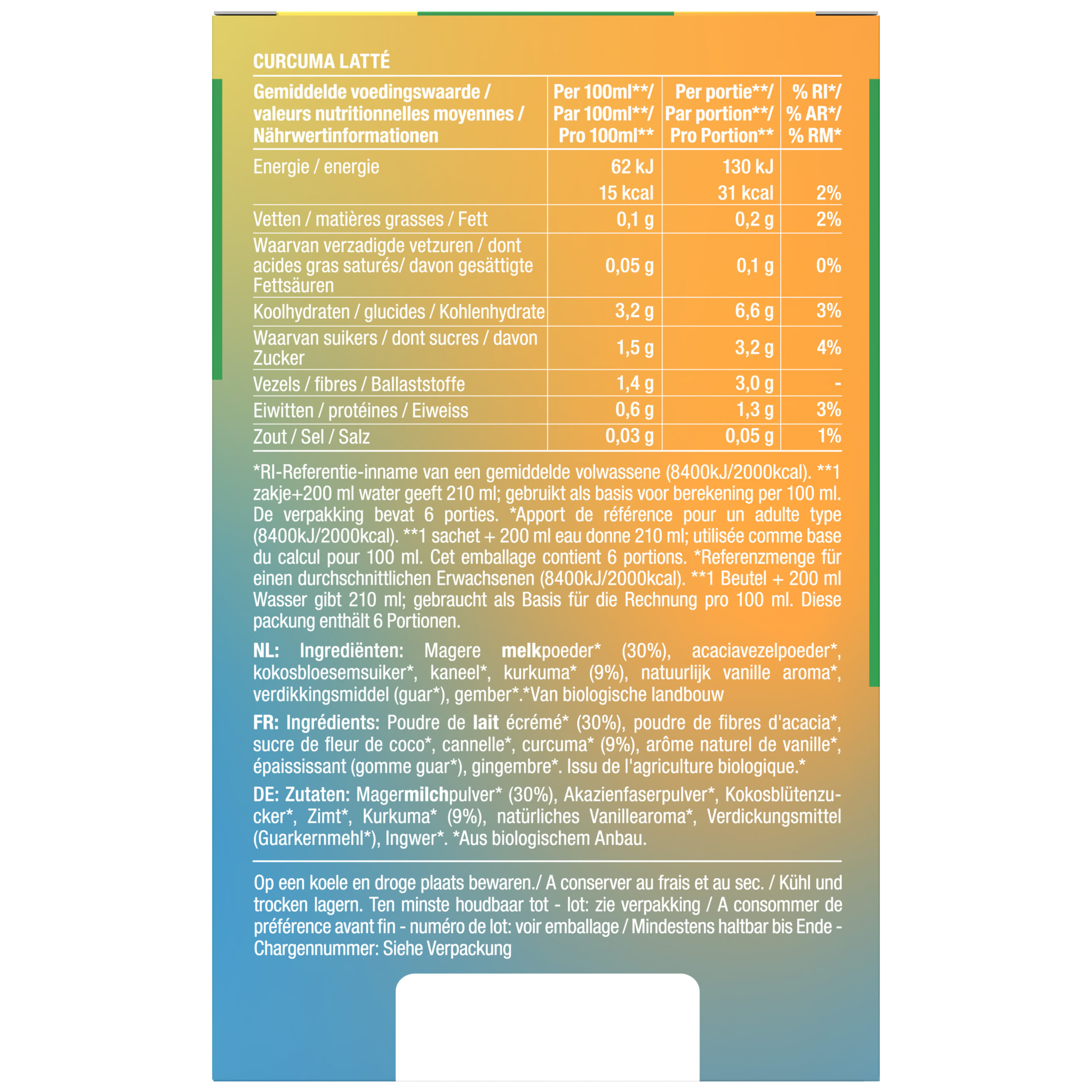 Purasana Curcuma Latté Bio (6 x 10 gr)