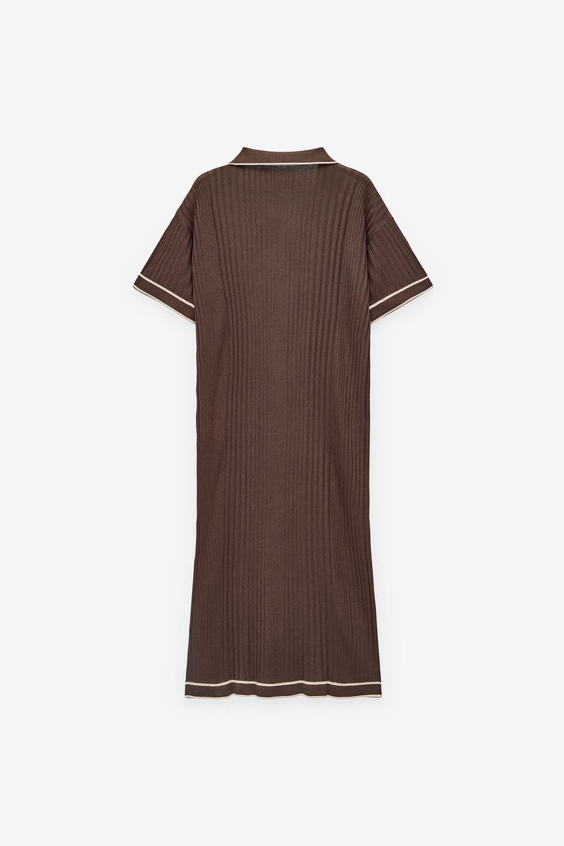 VESTIDO MALHA COM GOLA DE POLO