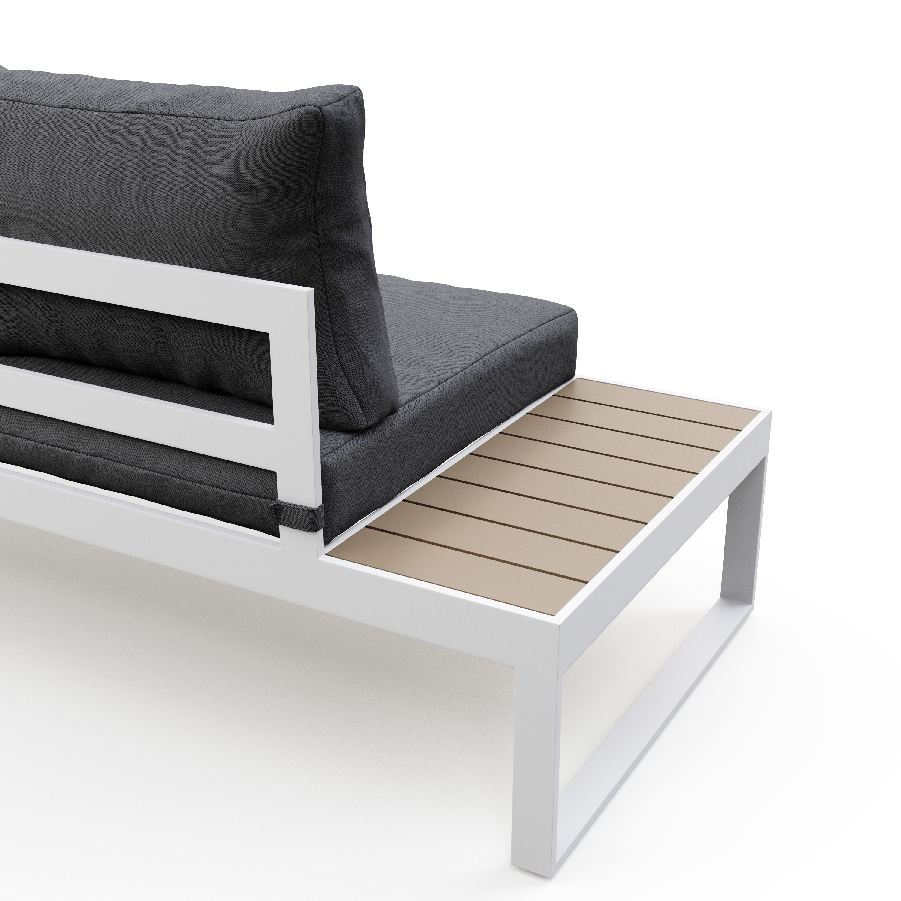Lounge CAMILA anthrazit/weiss/braun