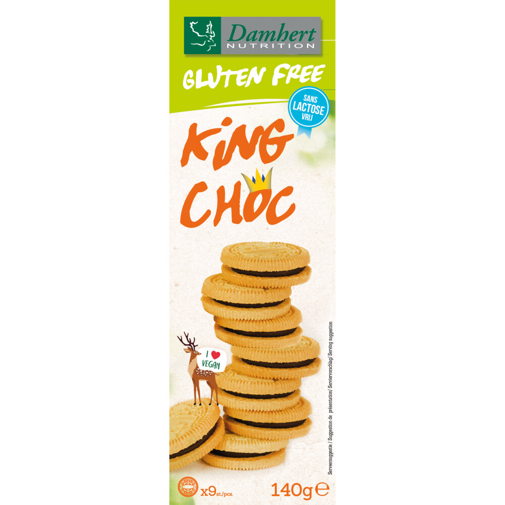 3x Damhert Glutenvrij Koek King Choco 140 gr