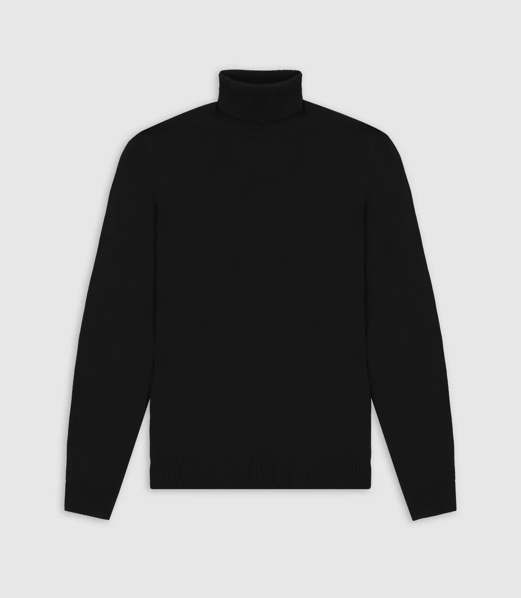 Pull col roulé noir