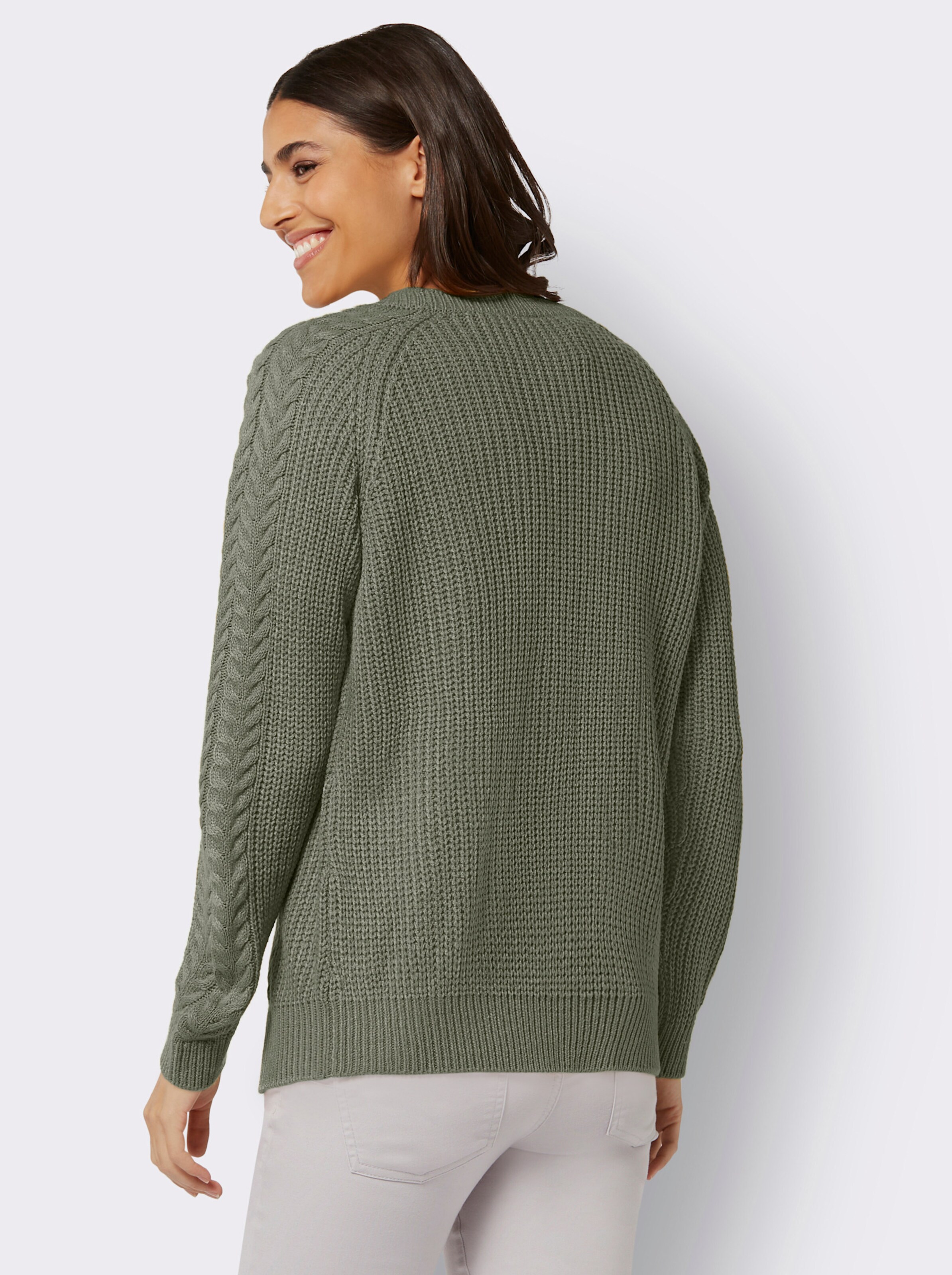 Strickjacke mit Zopfmuster