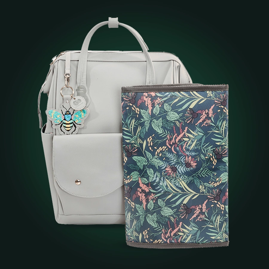 Kinderkraft Wickelrucksack TREASUREPACK graunature vibes