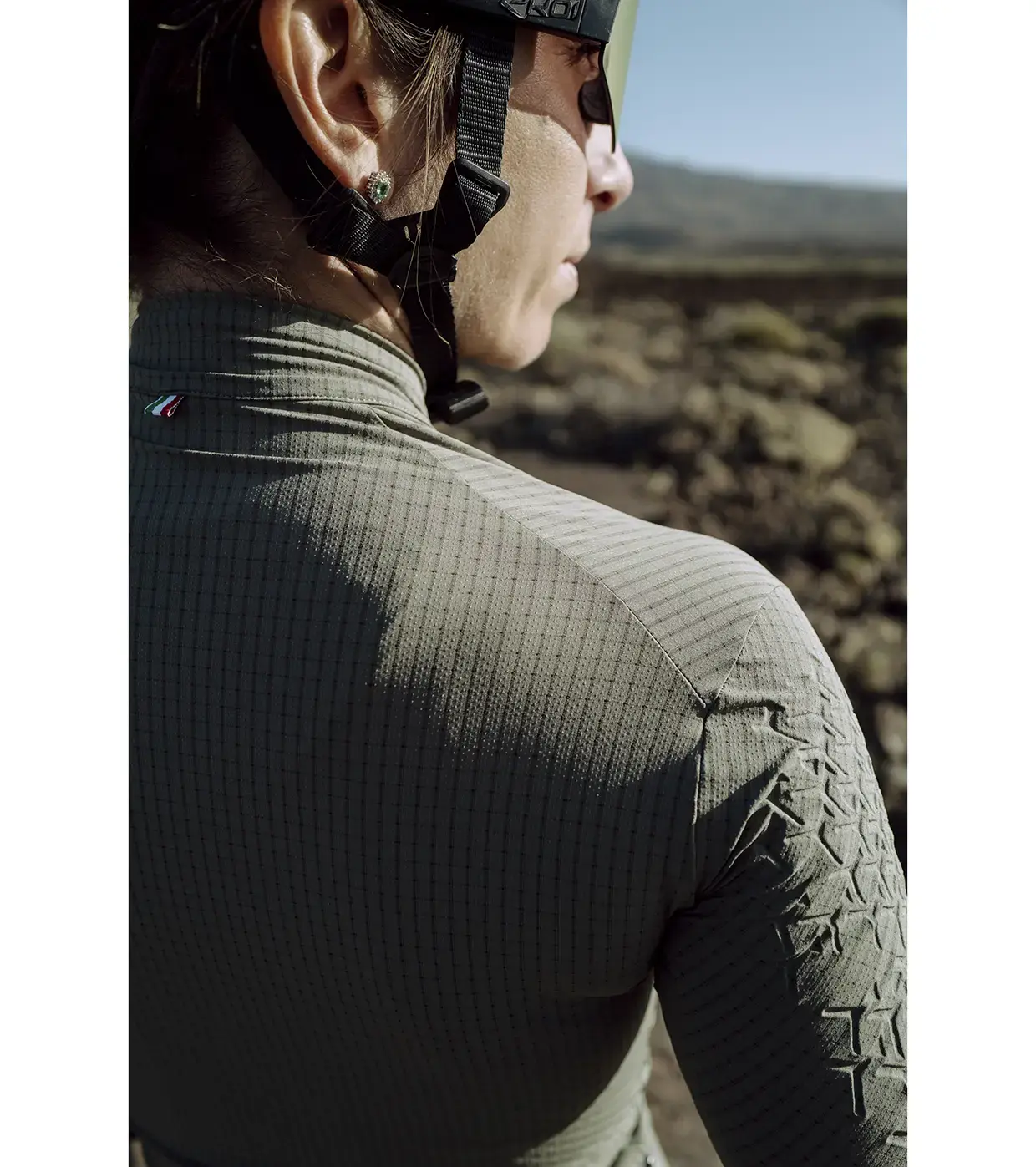 Q36.5 Grid Skin Fietsshirt Korte Mouwen Olijfgroen Dames