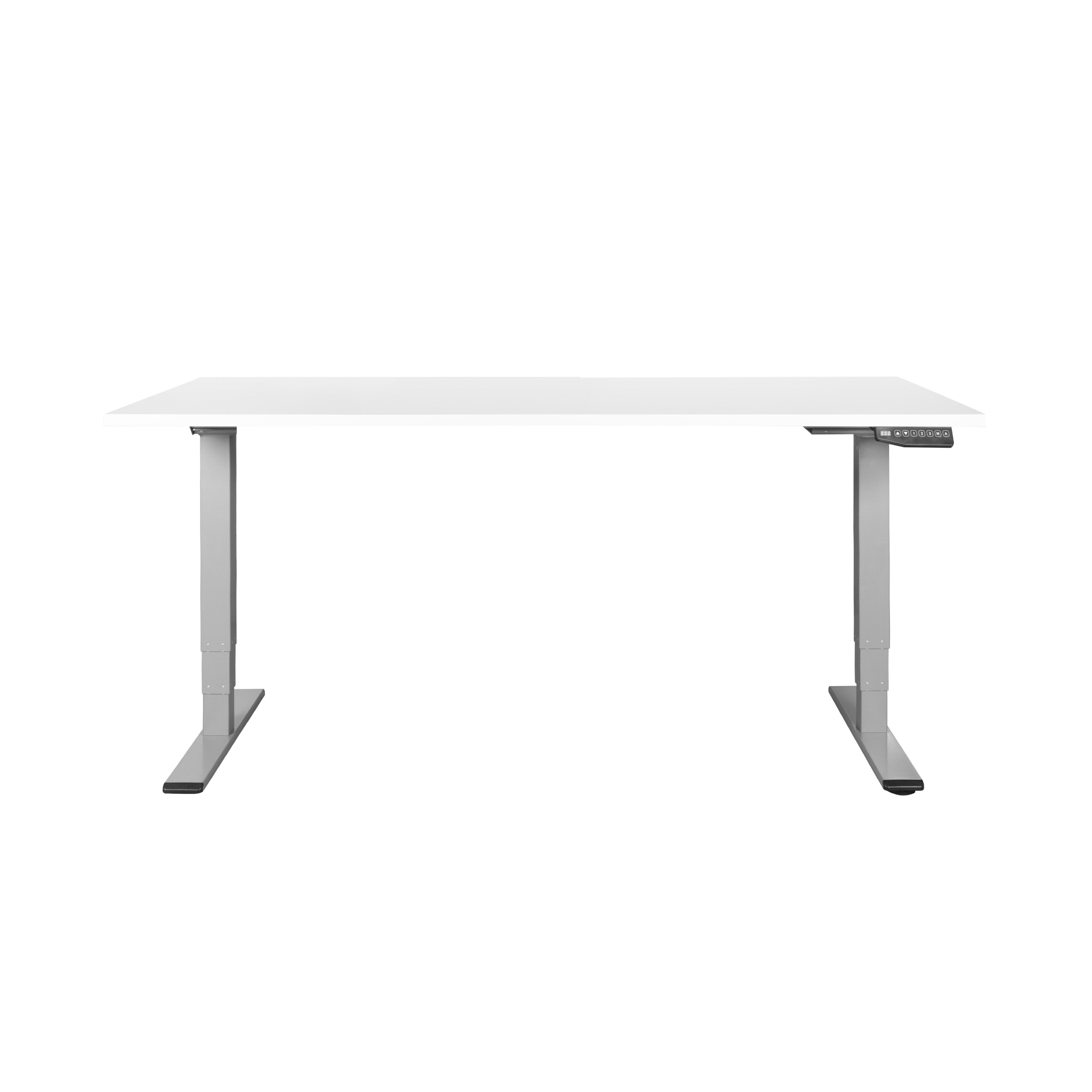 CONTINI höhenverstellbarer Bürotisch 180 x 80 cm weiss / Gestell dunkelgrau