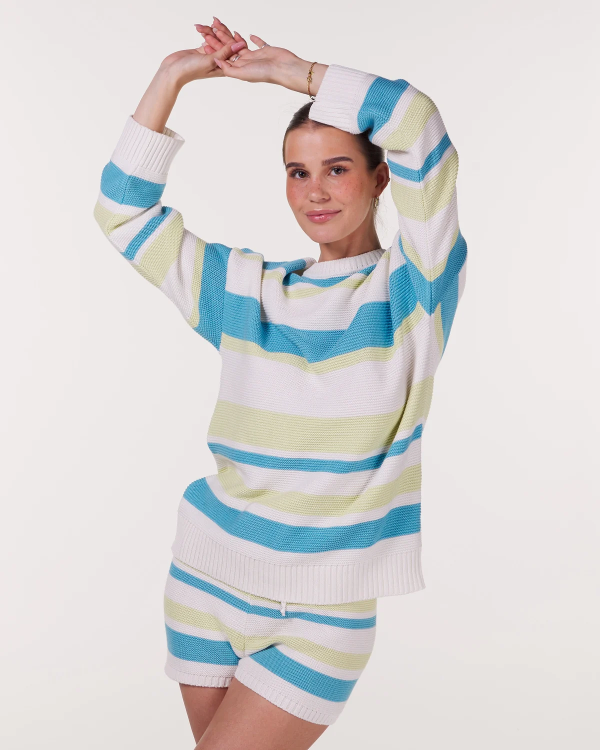 Bumpro Sundazed Striped Knit Sweater Spirello Blue Moon