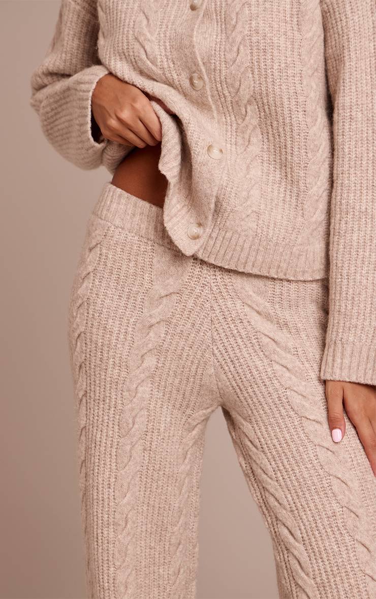 Gris Pierre Pantalon En Tricot Torsadé