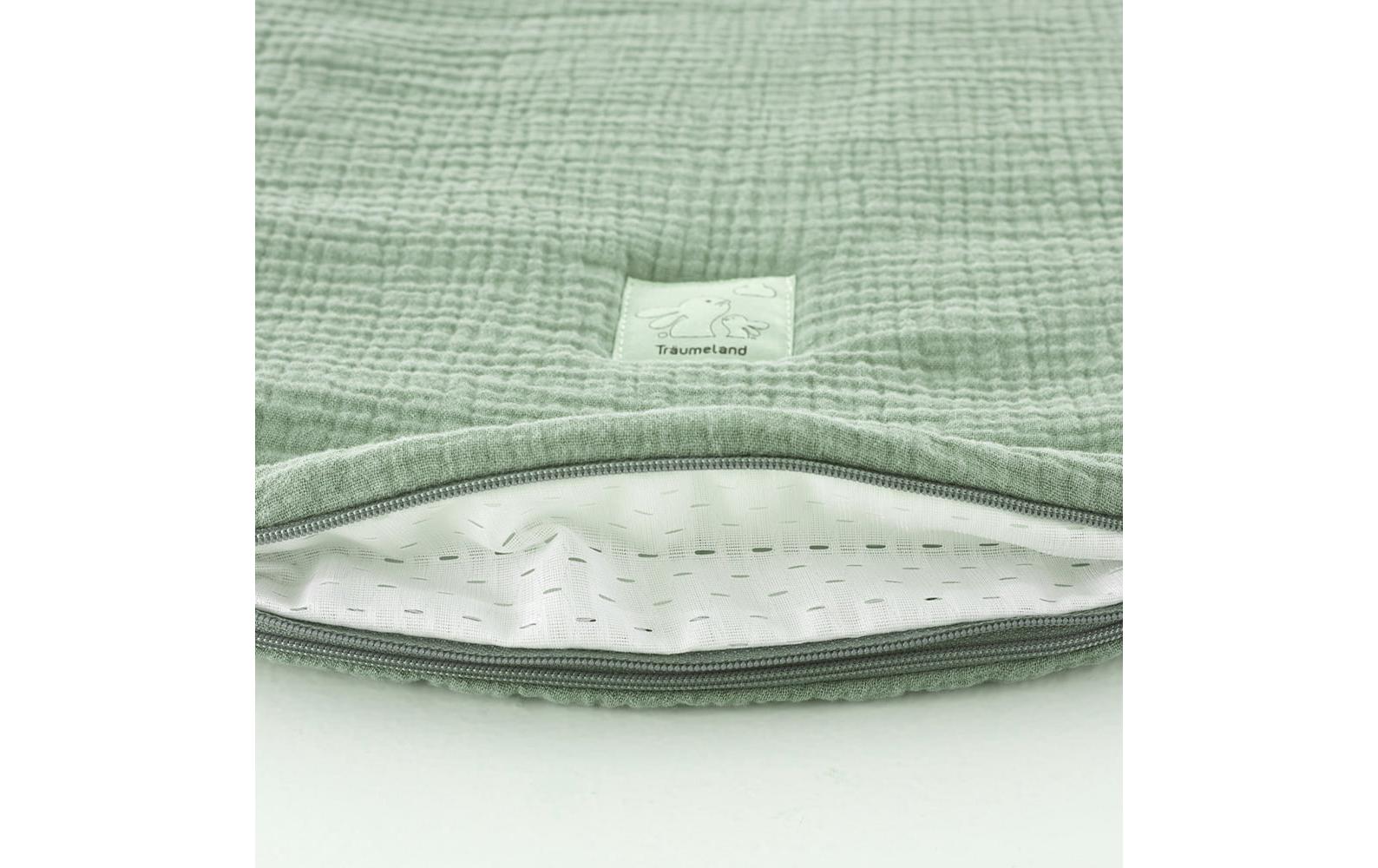Baby-Ganzjahresschlafsack salbei grün 68/74Hochwertiger Babyschlafsack aus Baumwollmusselin