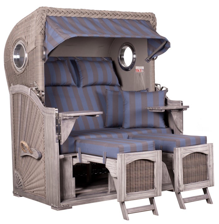 Rantum strandstoel mahonie gewassen grijs PE koboo grijs design 582
