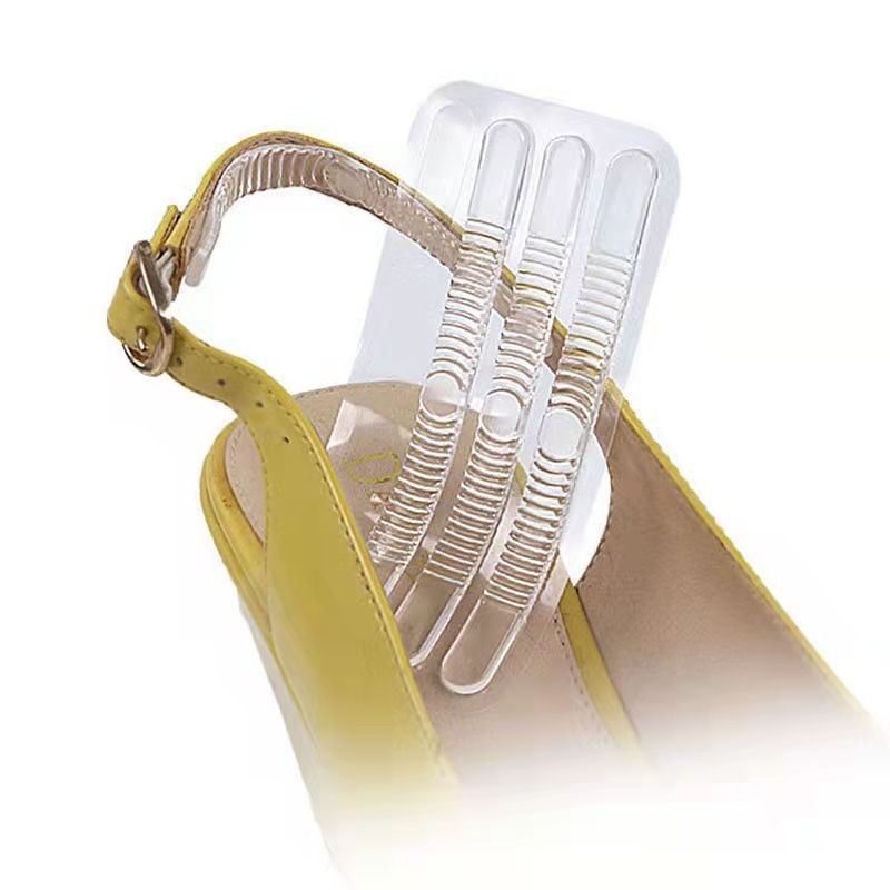 (2 Paar) 2mm Silikon Gelpad Fersen Einlage Anti-Rutsch Riemchen Polster für Sandalen - Transparent