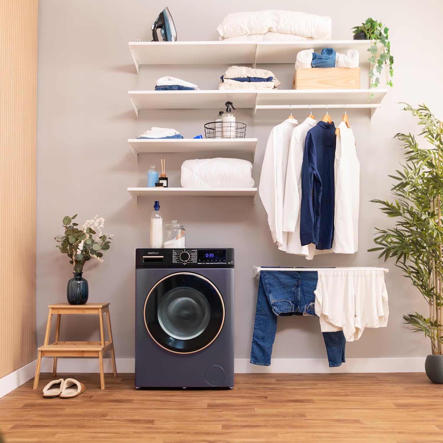 Cecotec Lave-linge 8 kg Bolero DressCode 8610 Inverter Steel A. Chargement Frontal, 1400 RPM, SteamMax, Motor Inverter Plus, 15 Programmes, OnSmart, Stop&Go, DrrumClean, Caoutchouc Antibactérien