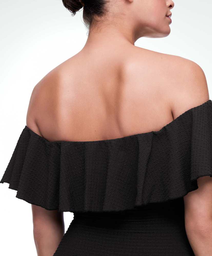 Maiô bandeau de seersucker