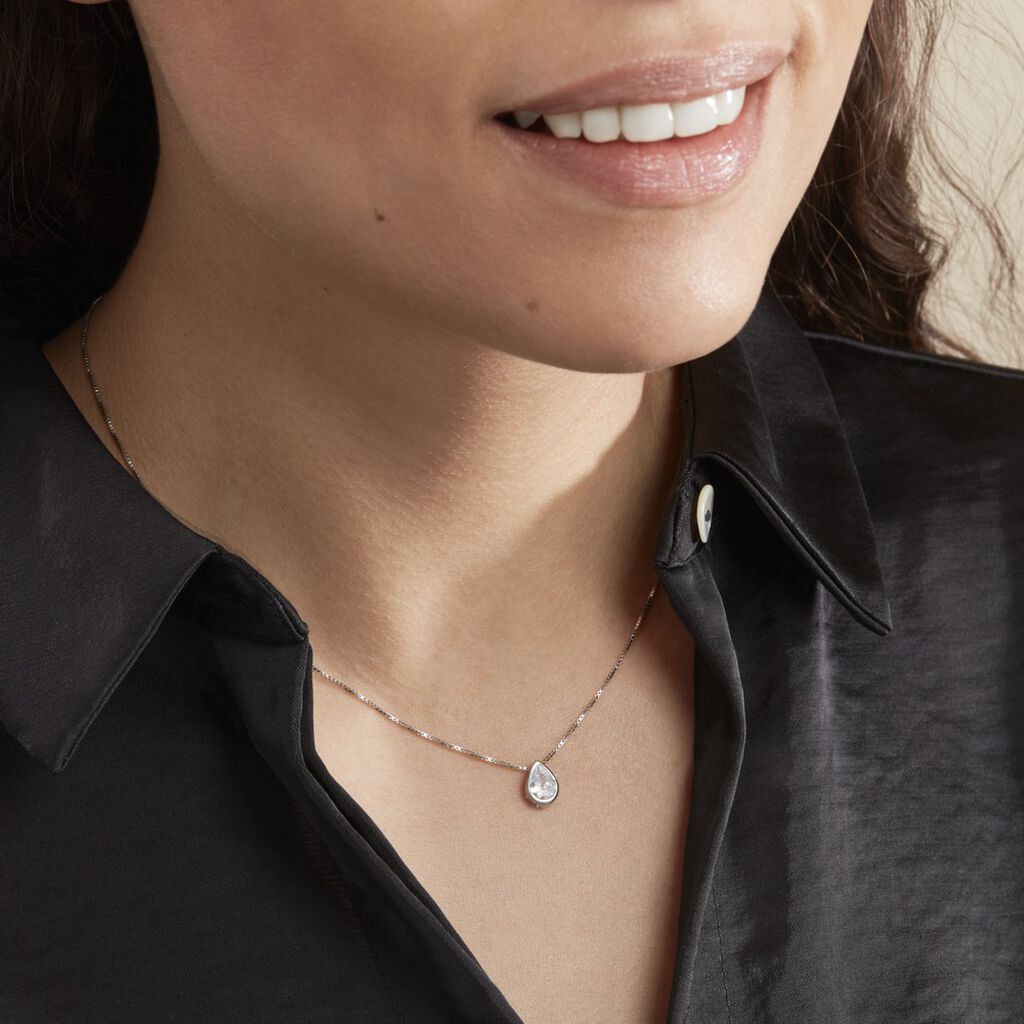 Collier Cherice Argent Blanc Oxyde De Zirconium