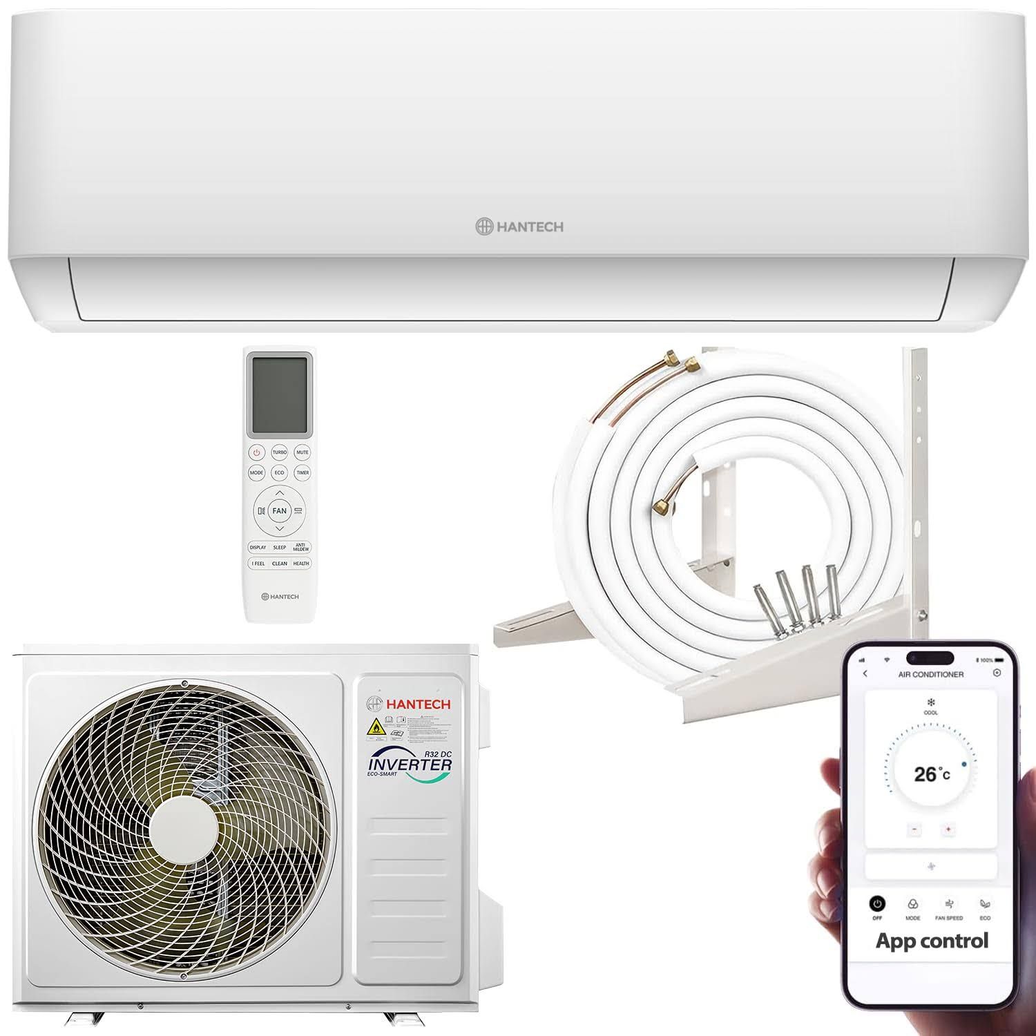 Split Klimaanlage 9000 BTU (bis 30m²) HANTECH H-PRO Heiz-&Kühlfunktion