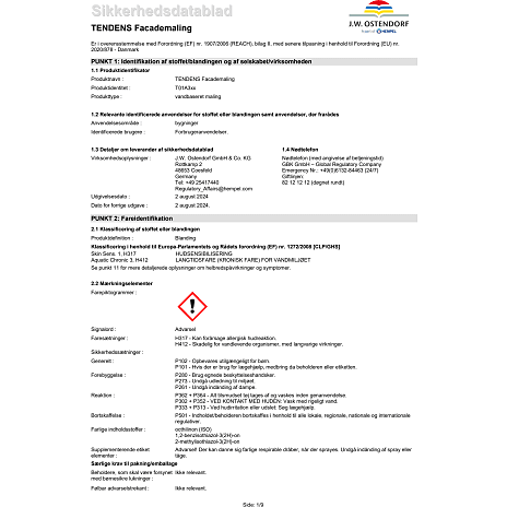 Tendens facademaling silkemat 10 4.5 liter - hvid