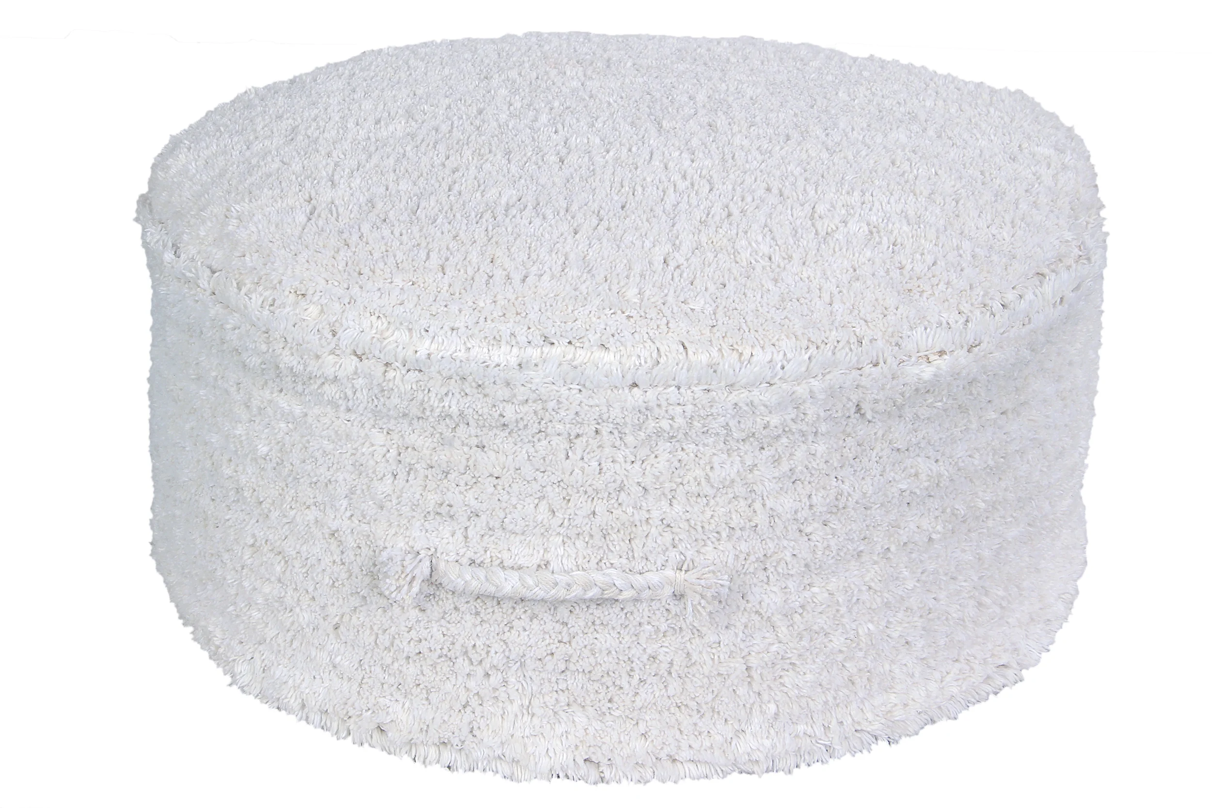 CHILL - Pouf rond couvert en coton | Blanc