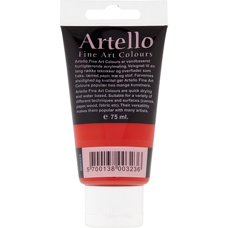 Artello akrylmaling 75 ml - Brilliant Red