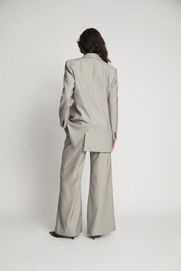 MUNTHE SAIMAI Sparkly Pinstriped Blazer Grey