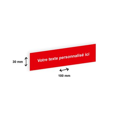 Plaque boîte à lettres personnalisée avec votre texte - 100 x 30 mm - rouge - adhésivée prête à poser