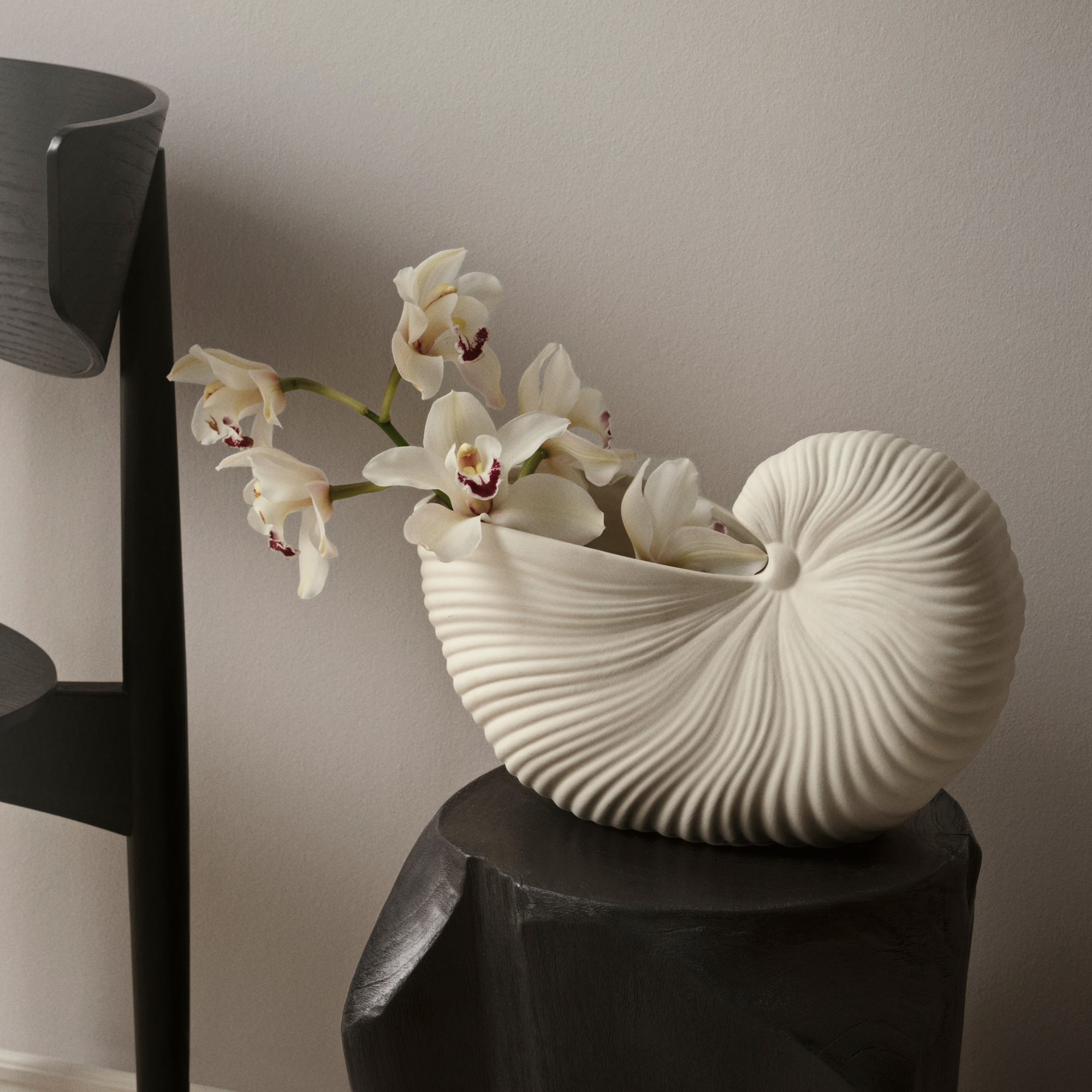 Bloempot Shell vaas wit