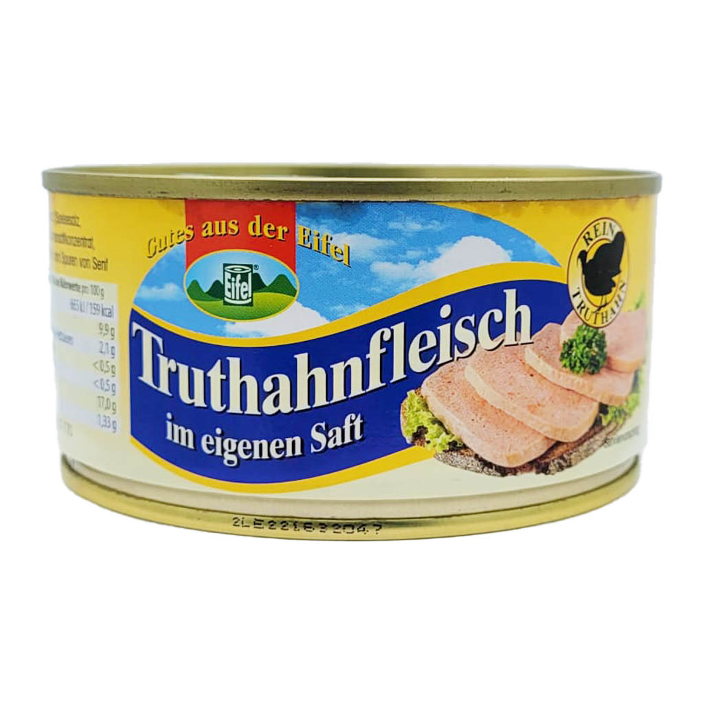 Gutes aus der Eifel Truthahnfleisch im eigenen Saft 300g MHD:16.4.27