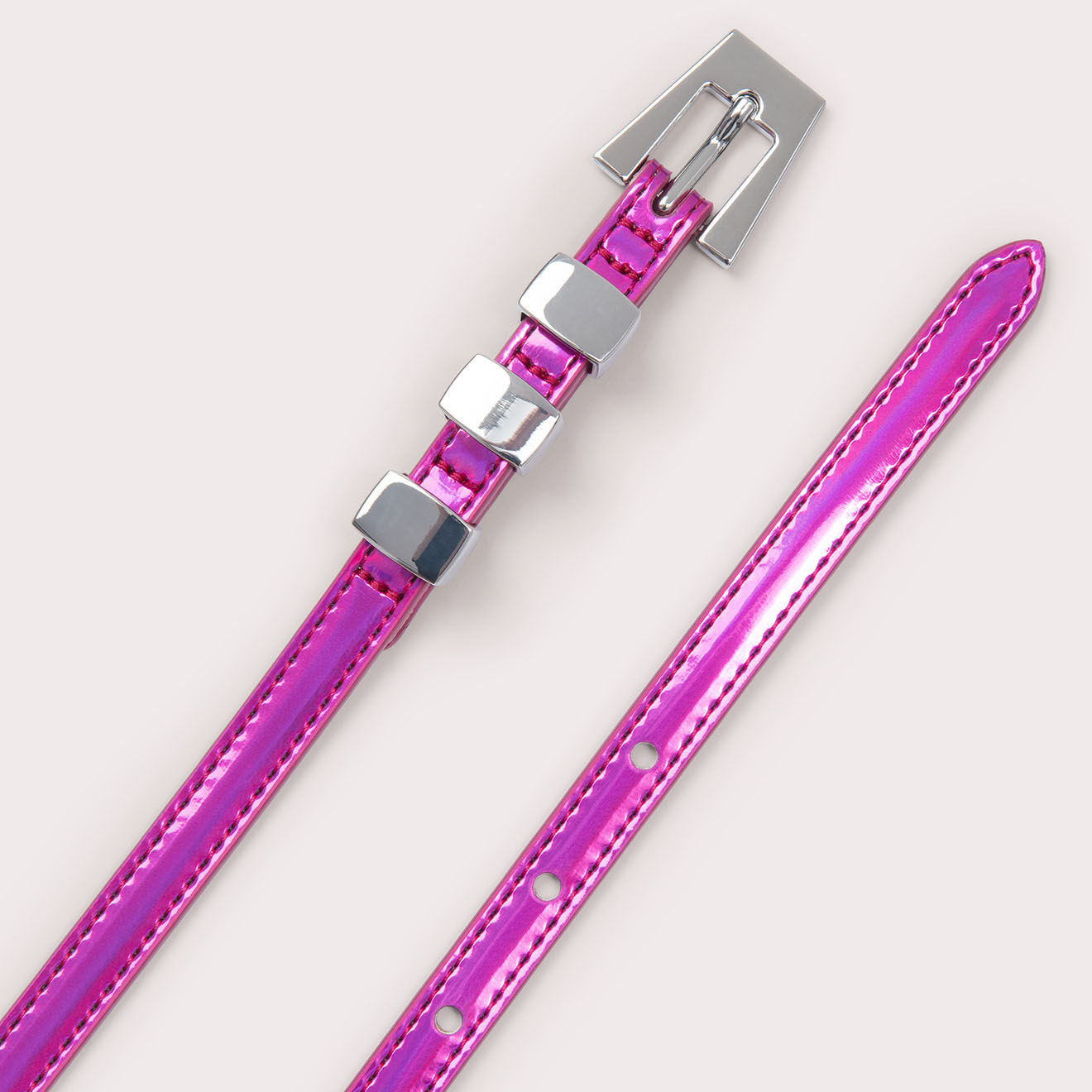By Far Ceinture Vic fuchsia