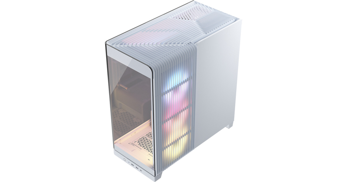 CorsairFRAME 4500X LX-R RGB LINK midi tower behuizing  (Wit | 2x USB-A | 1x USB-C | Tempered Glass)