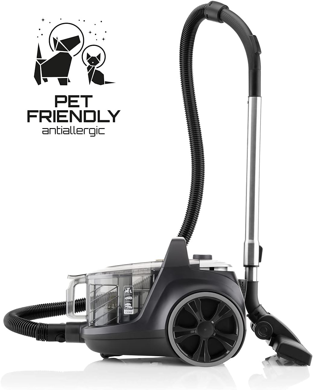 ETA Beutelloser Staubsauger Grande Animal I 850W I 2X HEPA-Filter I 3.2l Volumen I Einzigartiger DermoPet-Aufsatz für Tierfelle und Tierhaare I Bodenstaubsauger