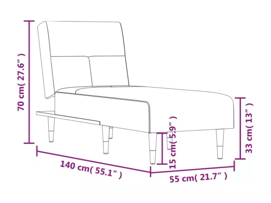 Prolenta Premium - Chaise longue gris foncé velours