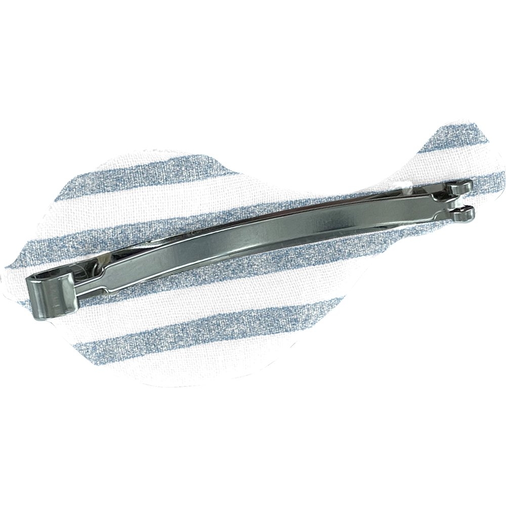 Barrette Mésange Rayé Bleu Blanc