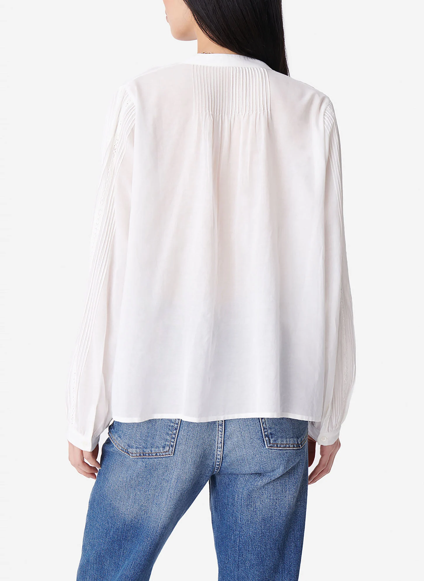 COCO - Blouse col rond en dentelle| Blanc