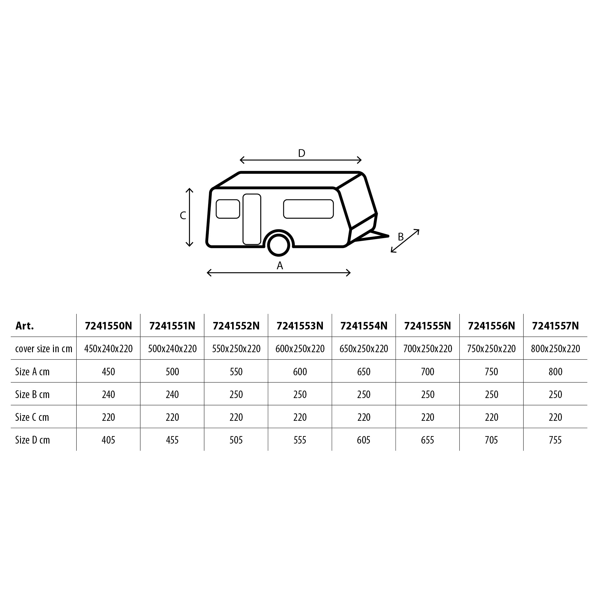 Brunner Wohnwagen Schutzhülle Caravan Cover Design 12M 750-800