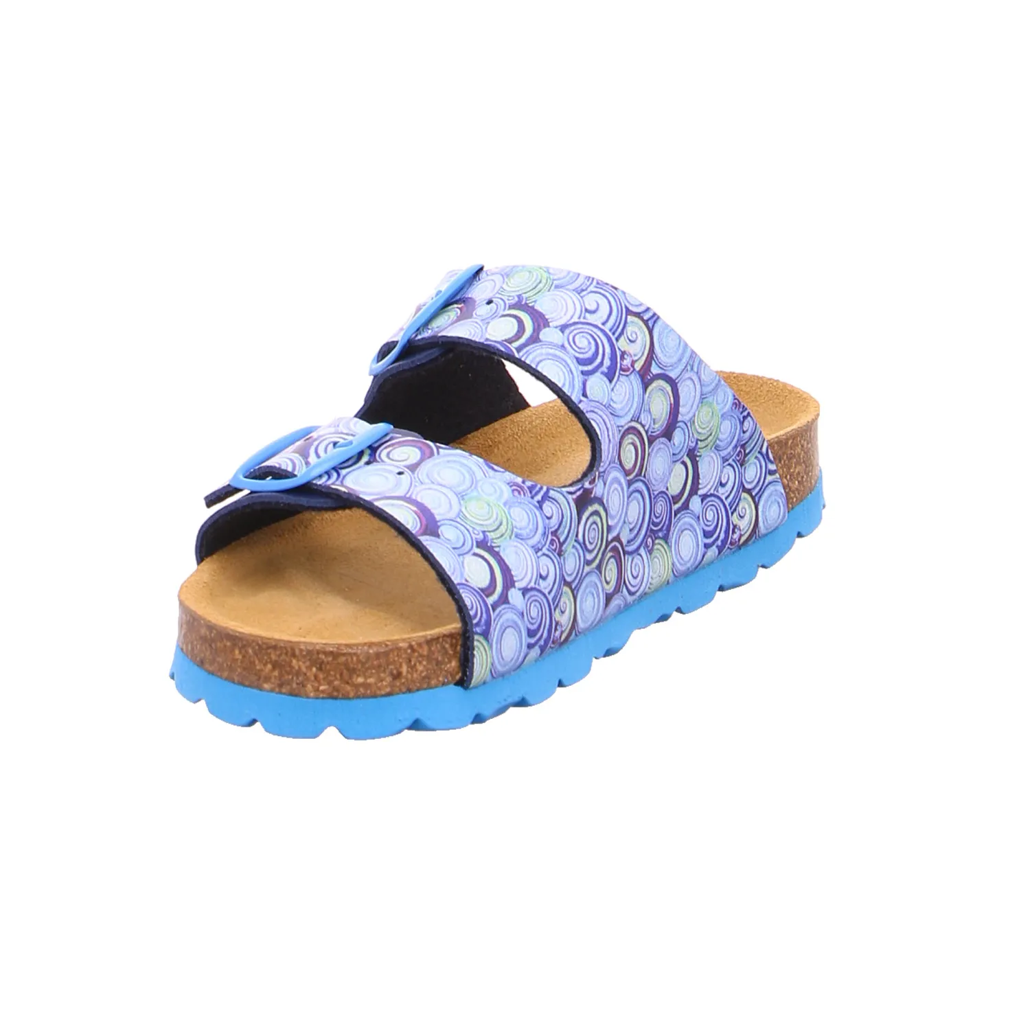 BIOLife Kinder-Pantolette Dunkelblau Lederimitat  Lederdecksohle