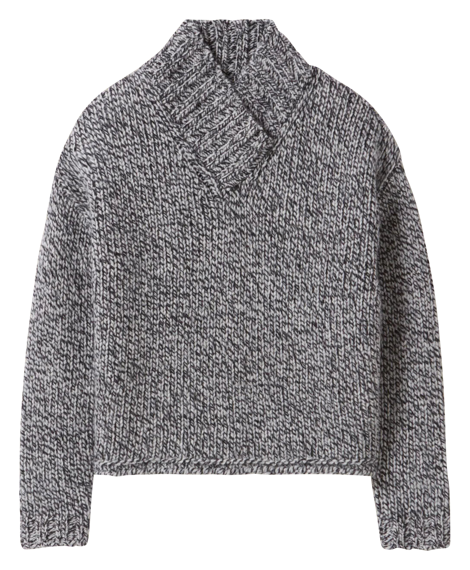 Pull grosse maille en laine mélangée | Gris