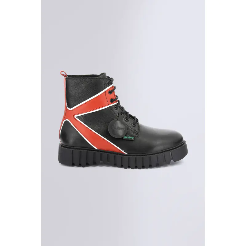 KICK FABULOUS NOIR ROUGE BOOTS Cuir Homme