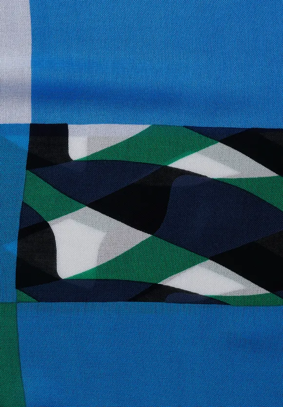 Print Longschal - frozen sea blue