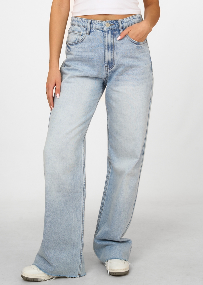 Straight leg vintage jeans sky blauw