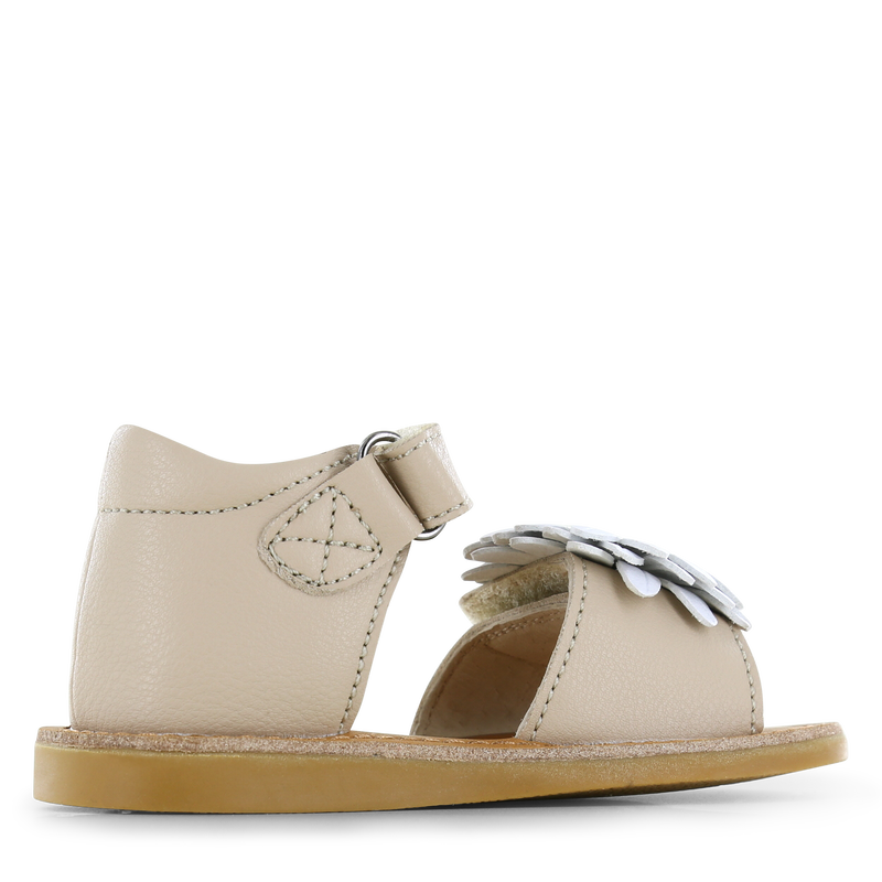 Shoesme taupe sandaal met bloem Microfiber leer | Meisjes schoenen
