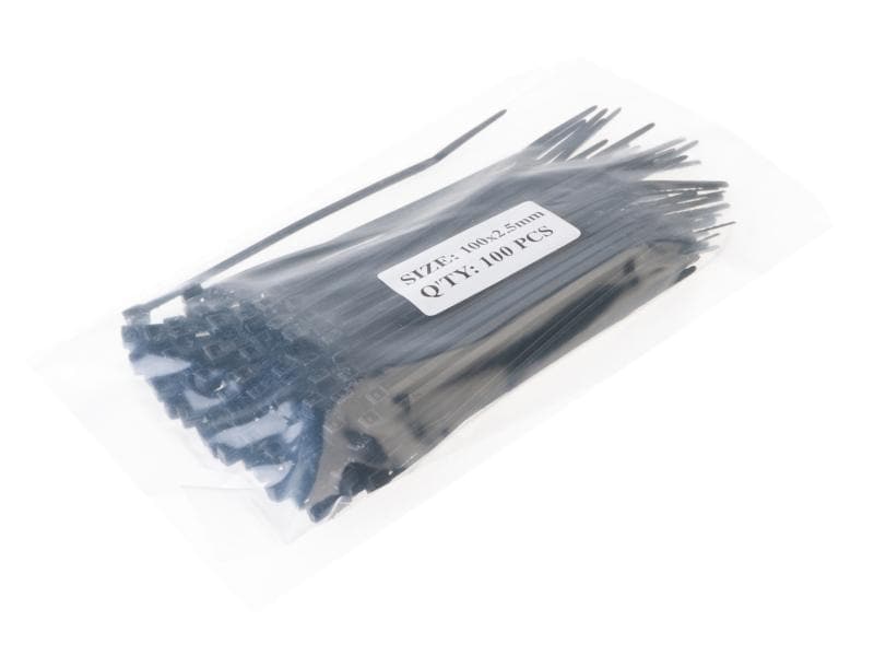 VR-Technics Kabelbinder Schwarz 100 mm x 2.5 mm Schwarz 100 mm x 2.5 mm