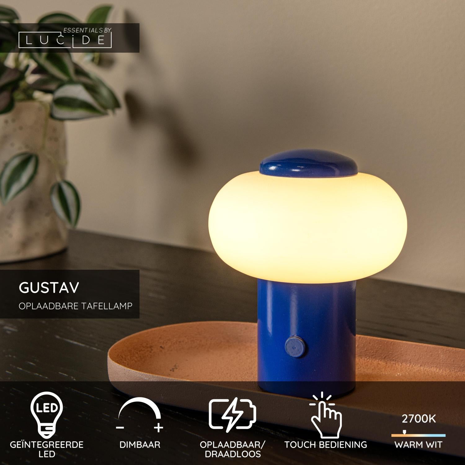 Lucide GUSTAV Tafellamp - Blauw